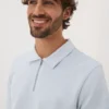 Light Blue Quarter Zip Polo Shirt